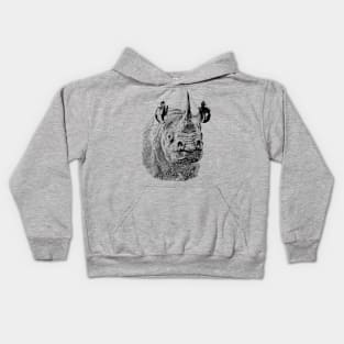 Endangered Black Rhino Portrait | African Wildlife Kids Hoodie